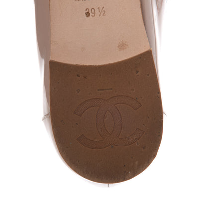 Chanel Patent Chain Moccasin Loafers 39.5 Beige 9 of 16