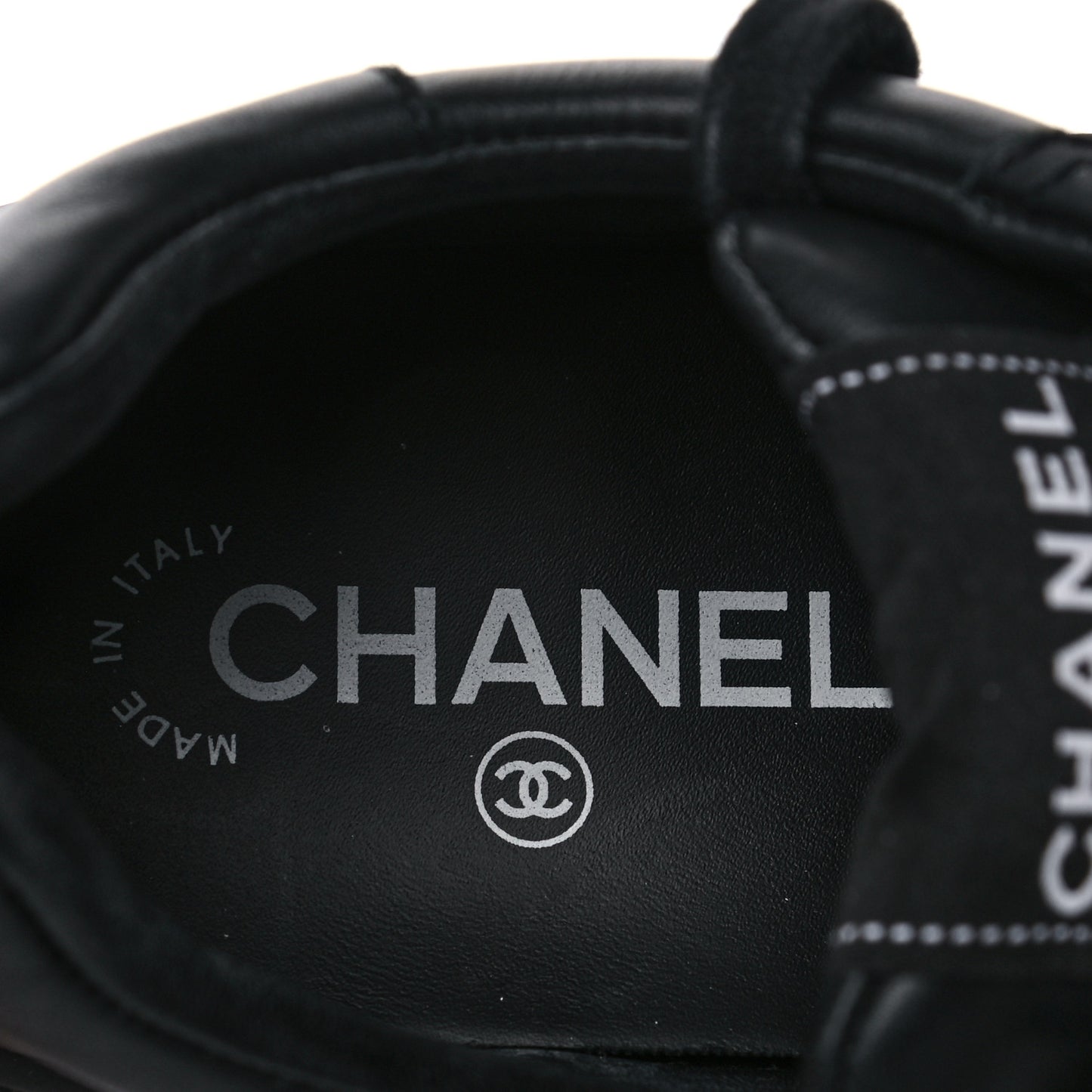 Calfskin Womens Logo Sneakers 39.5 Black