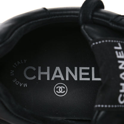 Chanel Calfskin Womens Logo Sneakers 39.5 Black 8 of 9