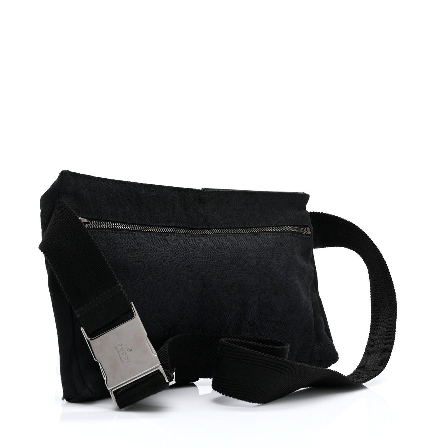 GG Monogram Double Pocket Belt Bag Black