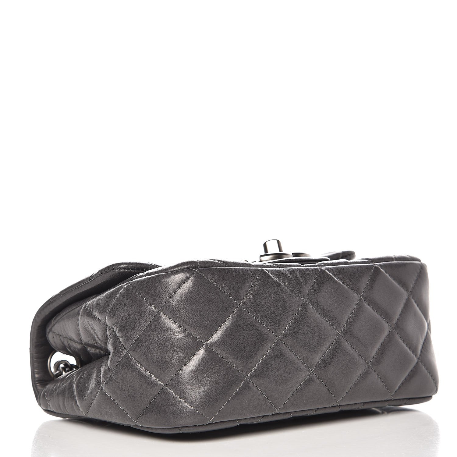 Chanel Lambskin Quilted Mini Square Flap Dark Grey 4 of 9
