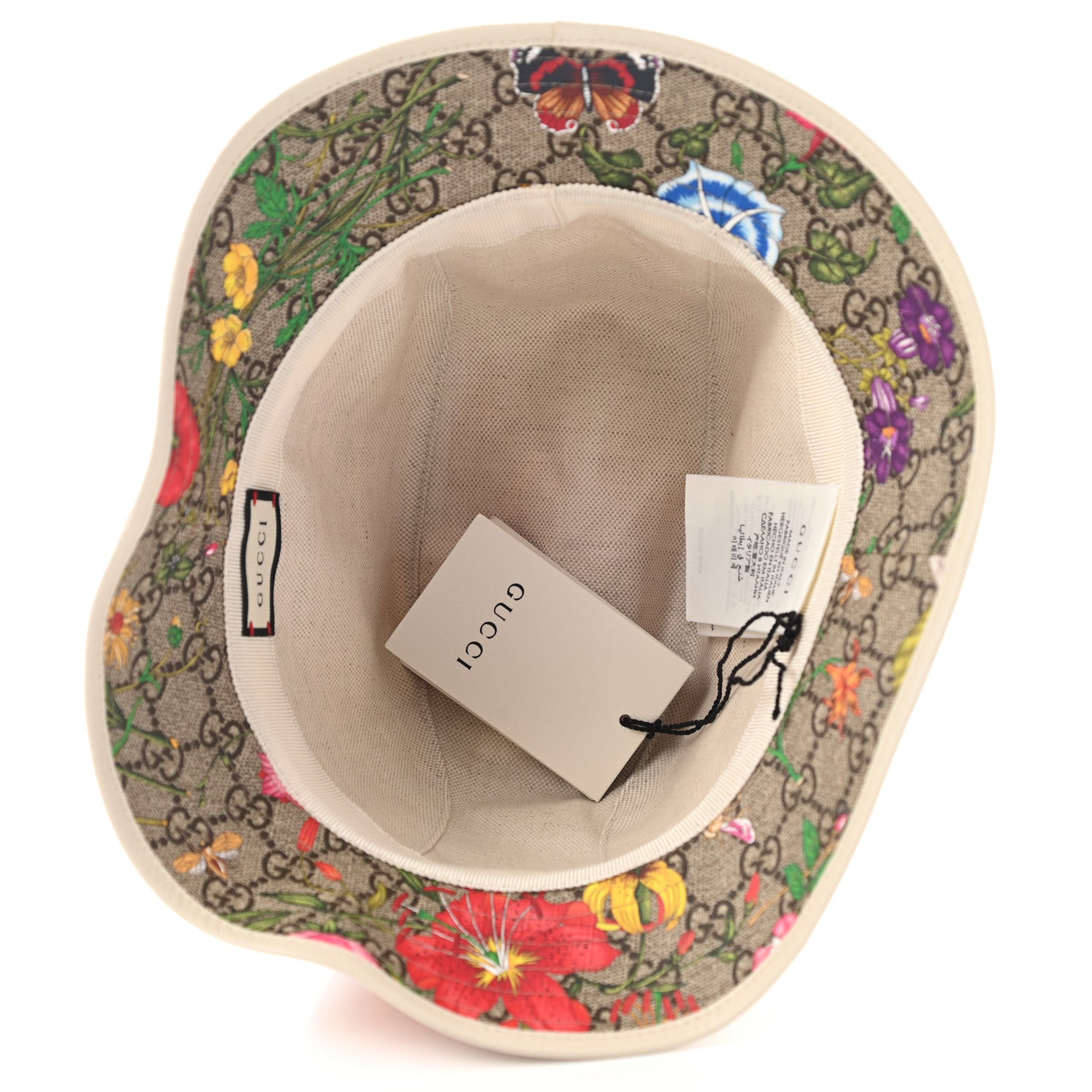Gucci GG Supreme Monogram Flora Fedora Hat M White 7 of 10