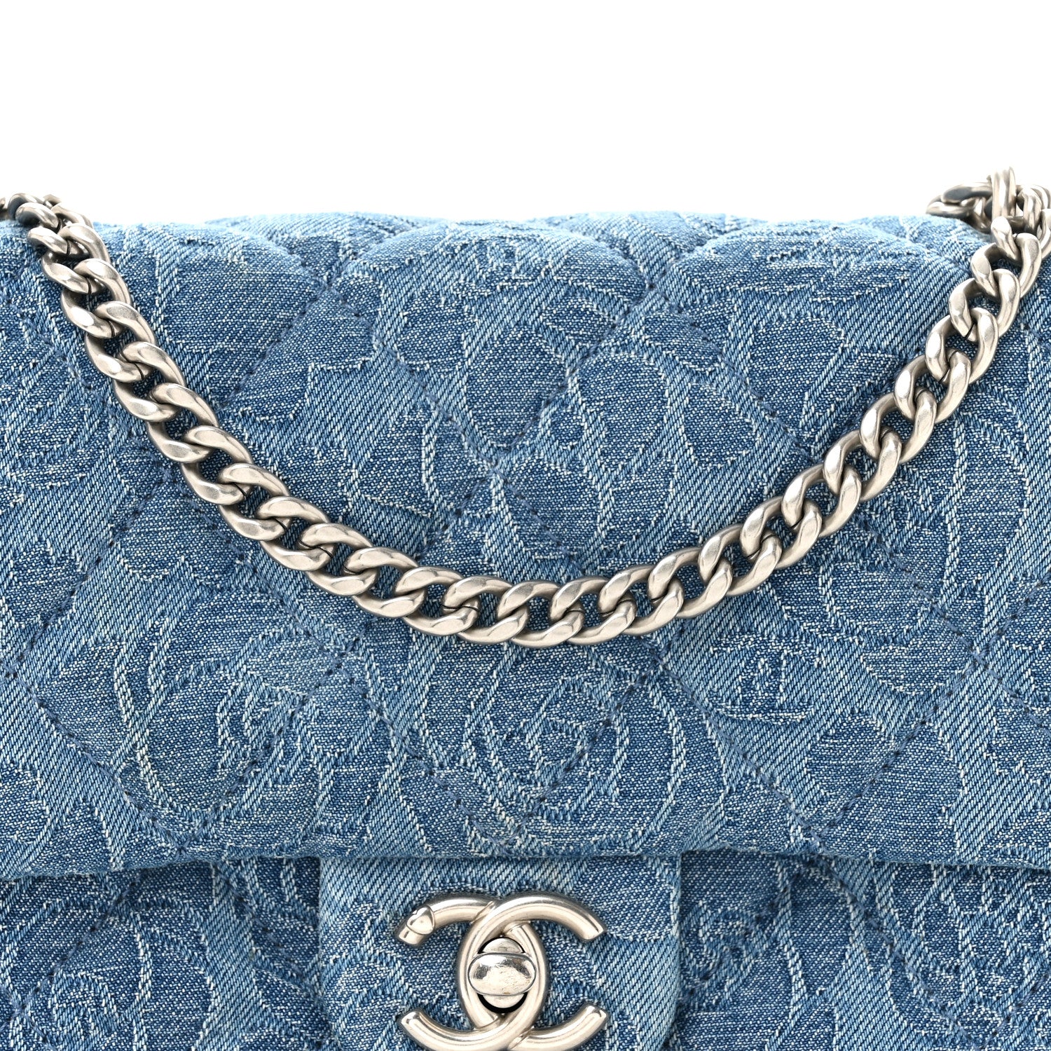 Chanel Denim Quilted Mini Camellia Sweetheart Flap Blue 8 of 12