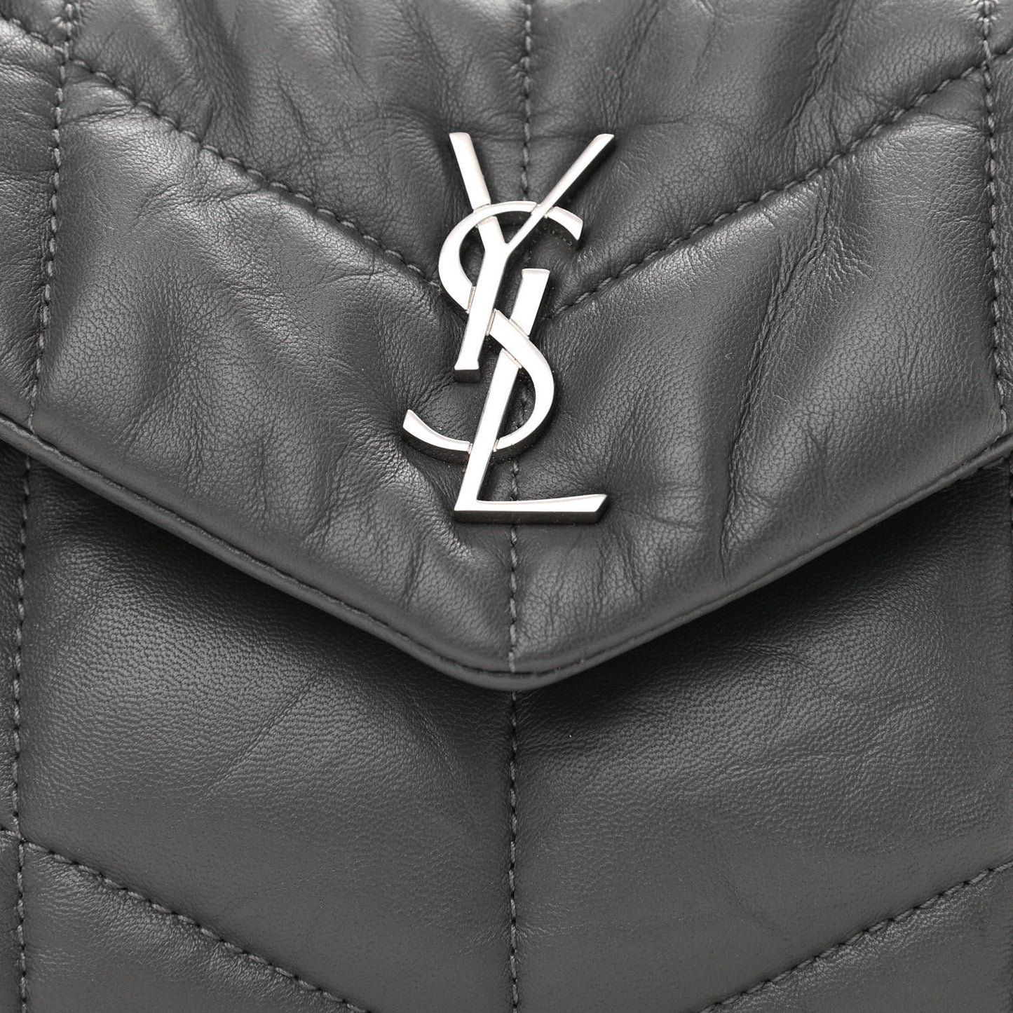 Lambskin Quilted Toy Loulou Puffer Monogram Chain Satchel Storm