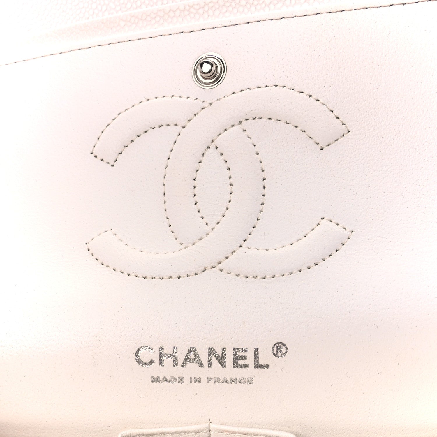 Chanel Caviar Quilted Medium Double Flap White 6 of 12