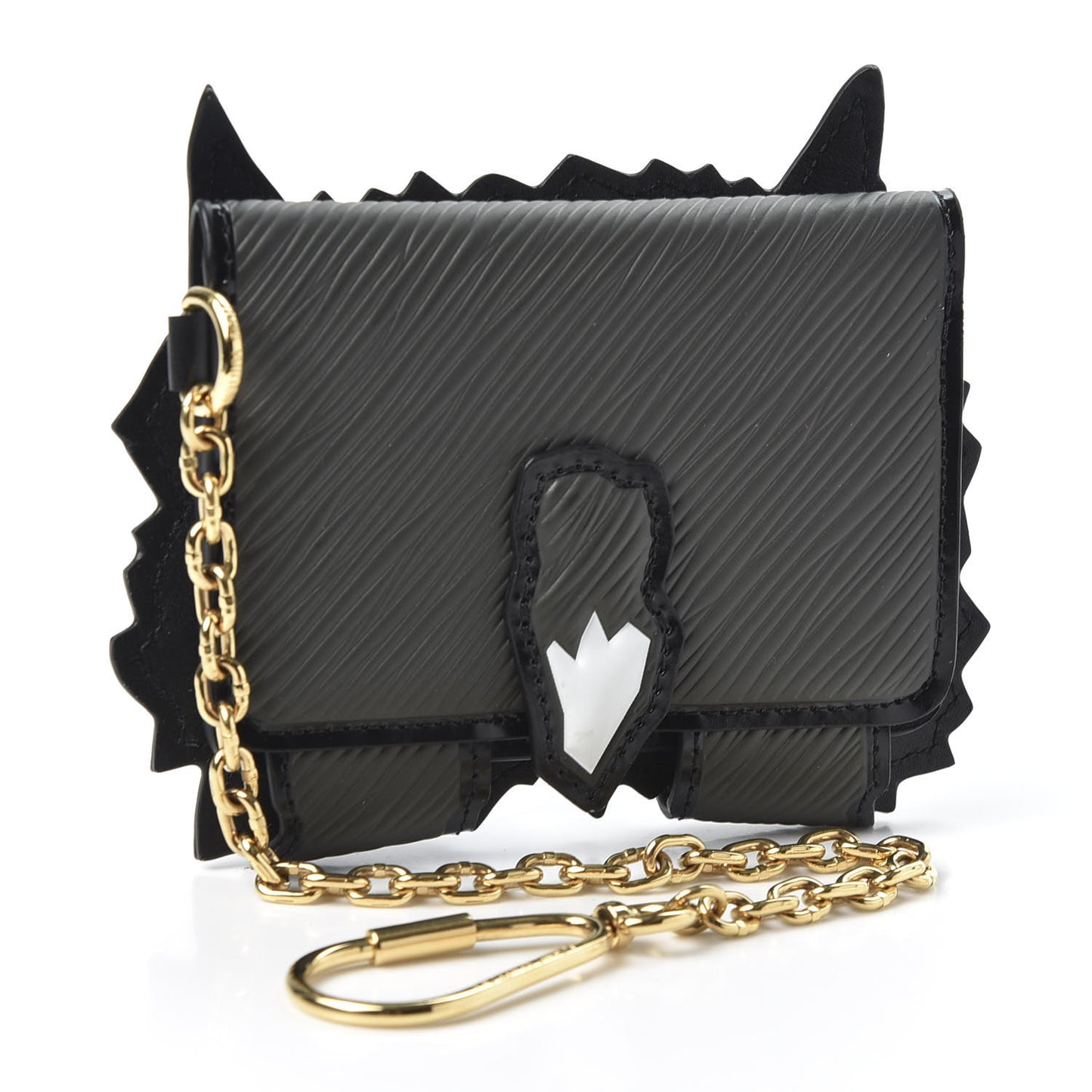 Epi Catogram Calfskin Cat Card Holder Black