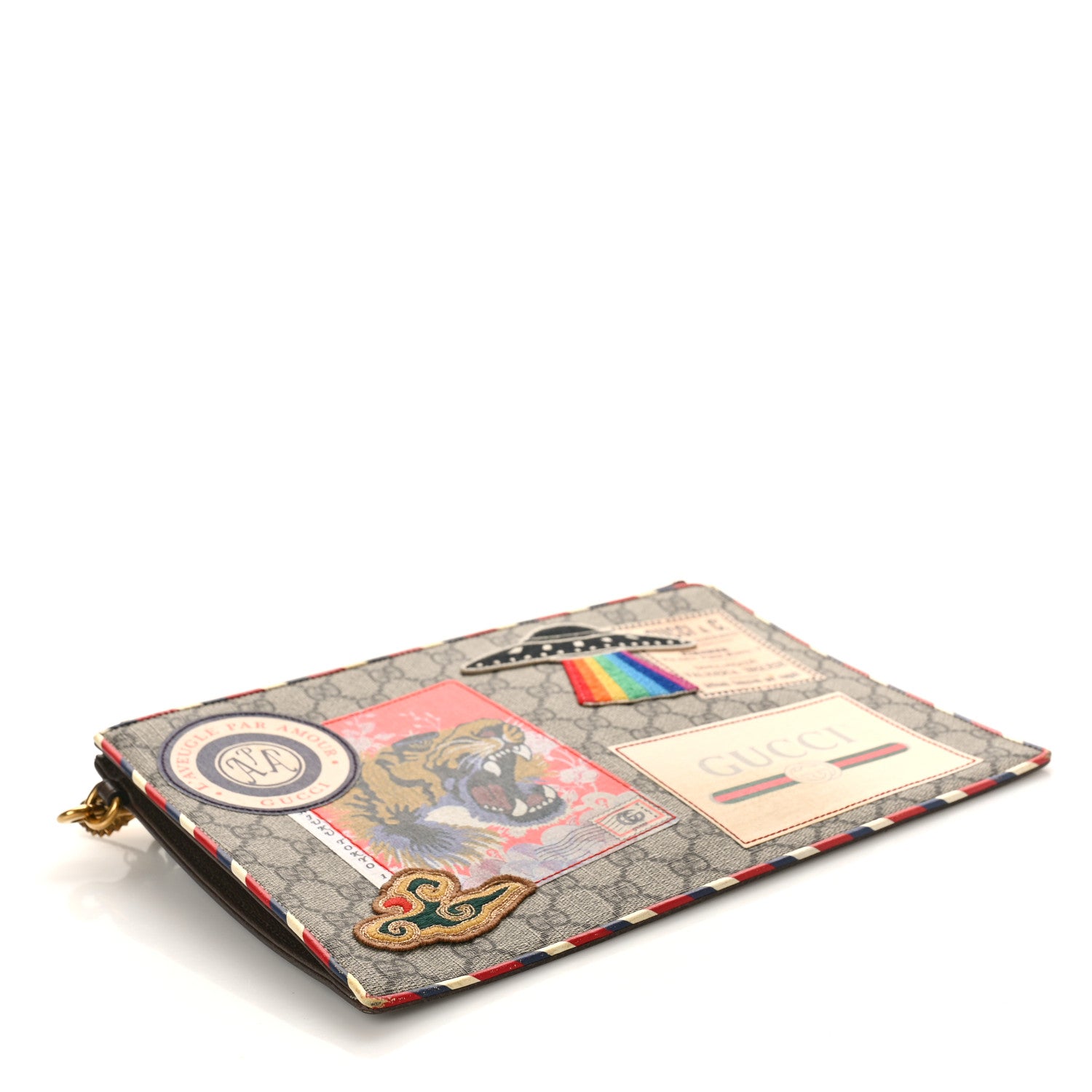 supreme×Gucci monogram柄　ポーチ Gucci GG Supreme Monogram Courrier Embroidered UFO Pouch 1509768