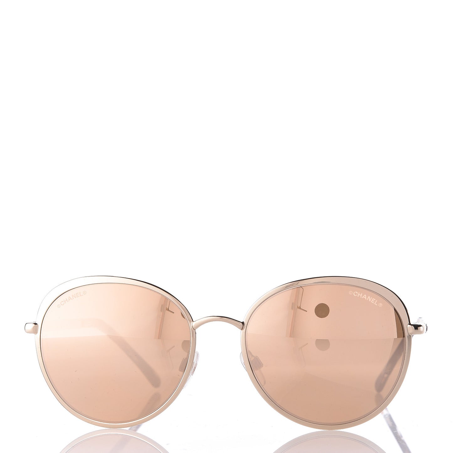 Round Mirror Sunglasses 4206 Rose Gold