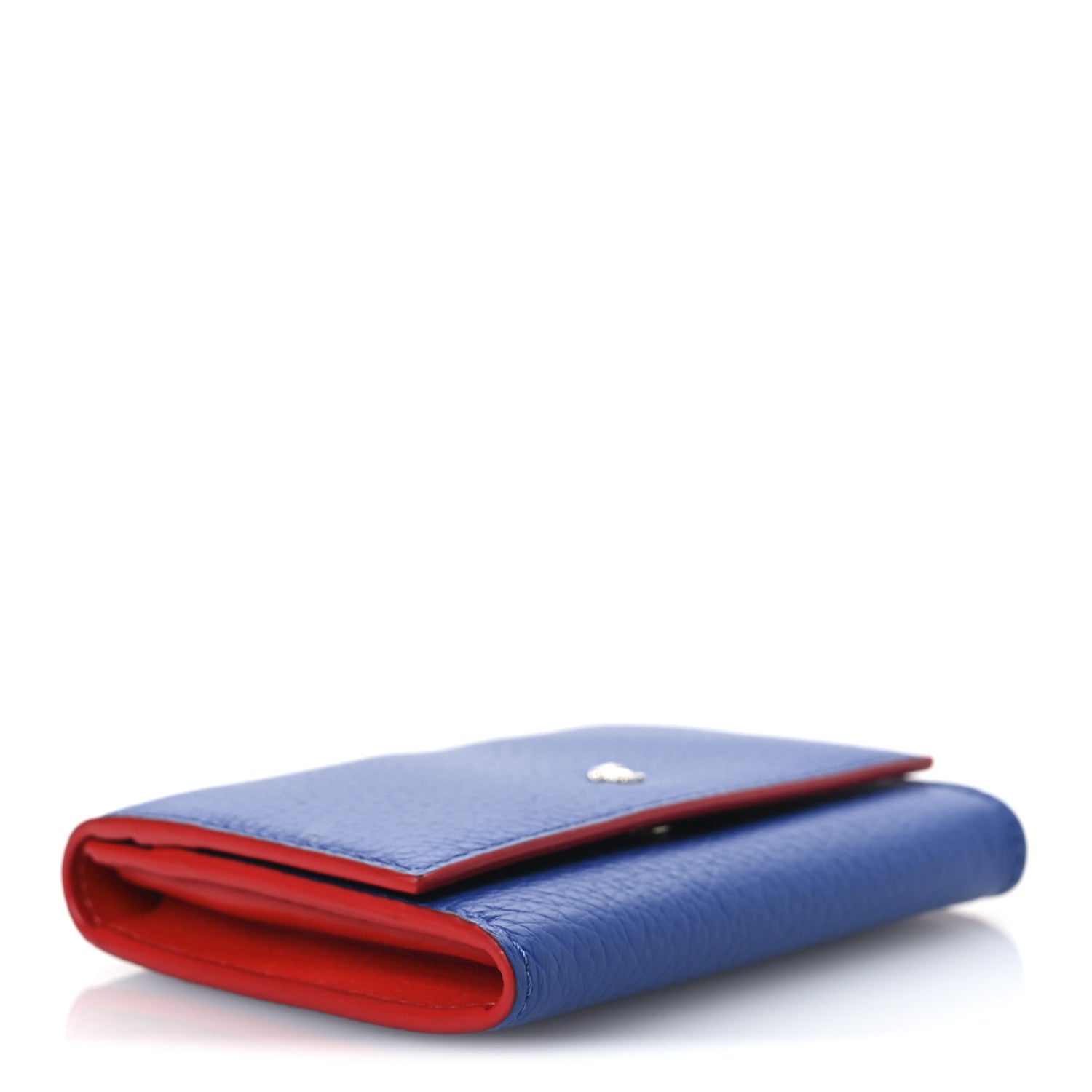 Versace Grained Calfskin Medusa Card Holder  Blue Rockerfeller Red 5 of 7