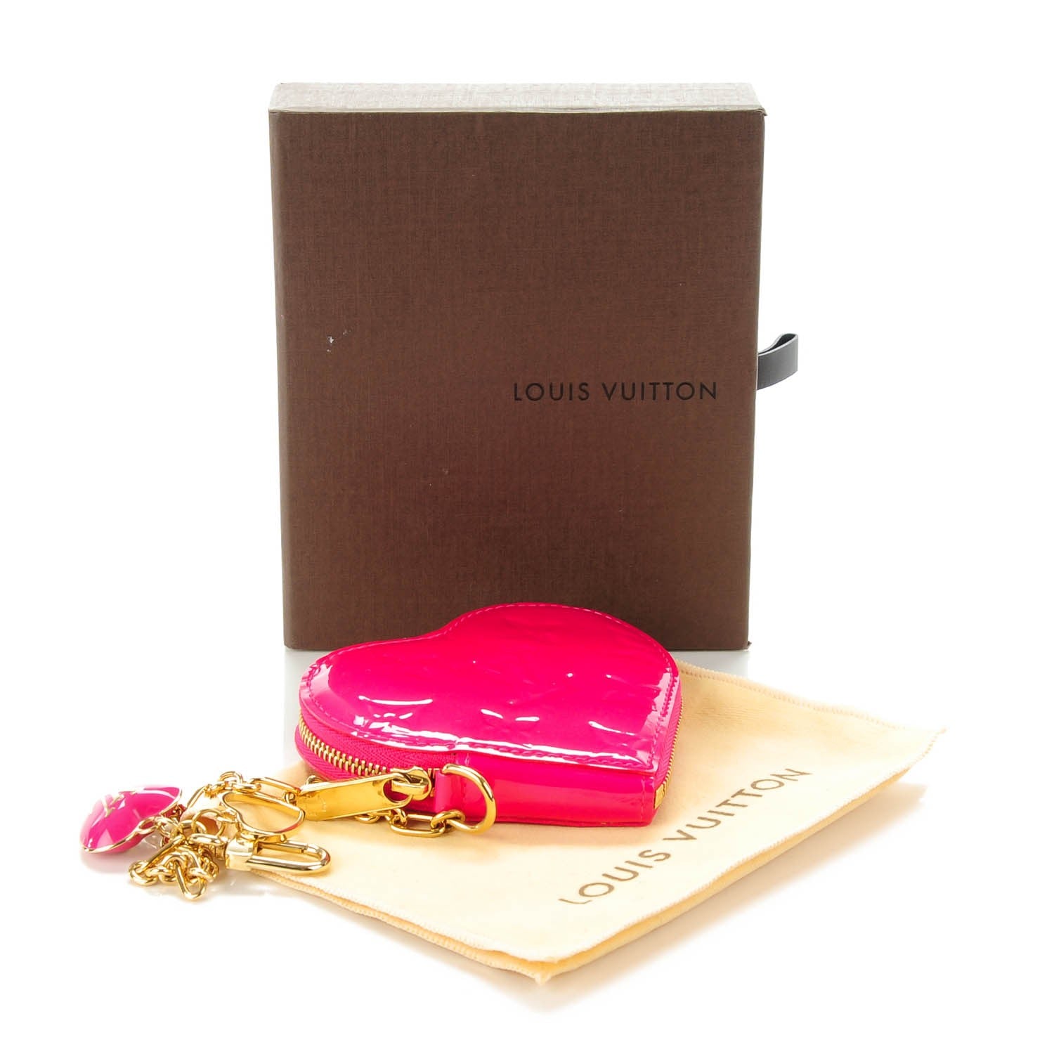 Louis Vuitton Vernis Heart Coin Purse Rose Pop 4 of 7