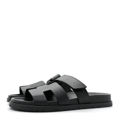 Hermes Calfskin Womens Chypre Sandals 39 Black 3 of 9