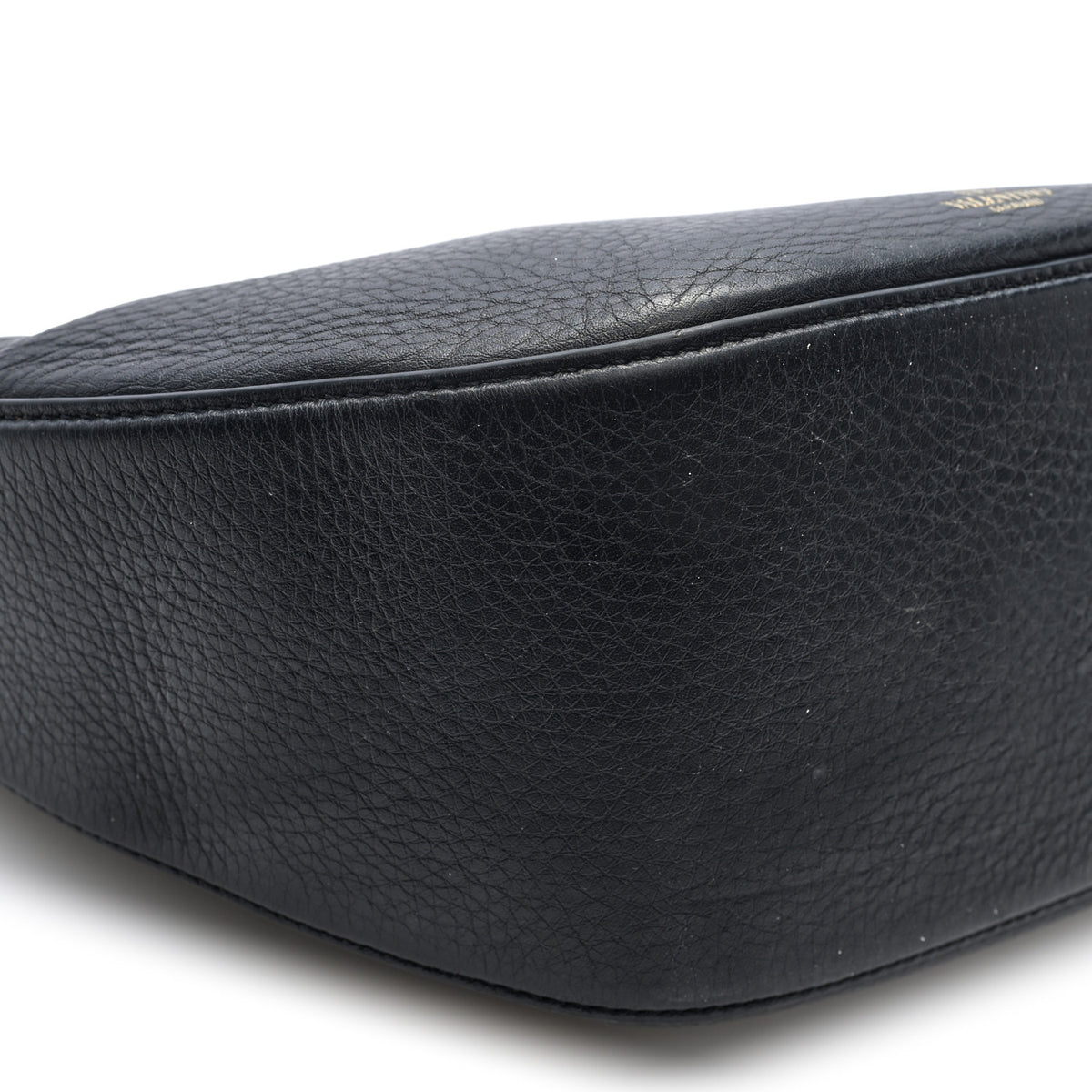Grainy Calfskin Small Vlogo Moon Hobo Bag Black