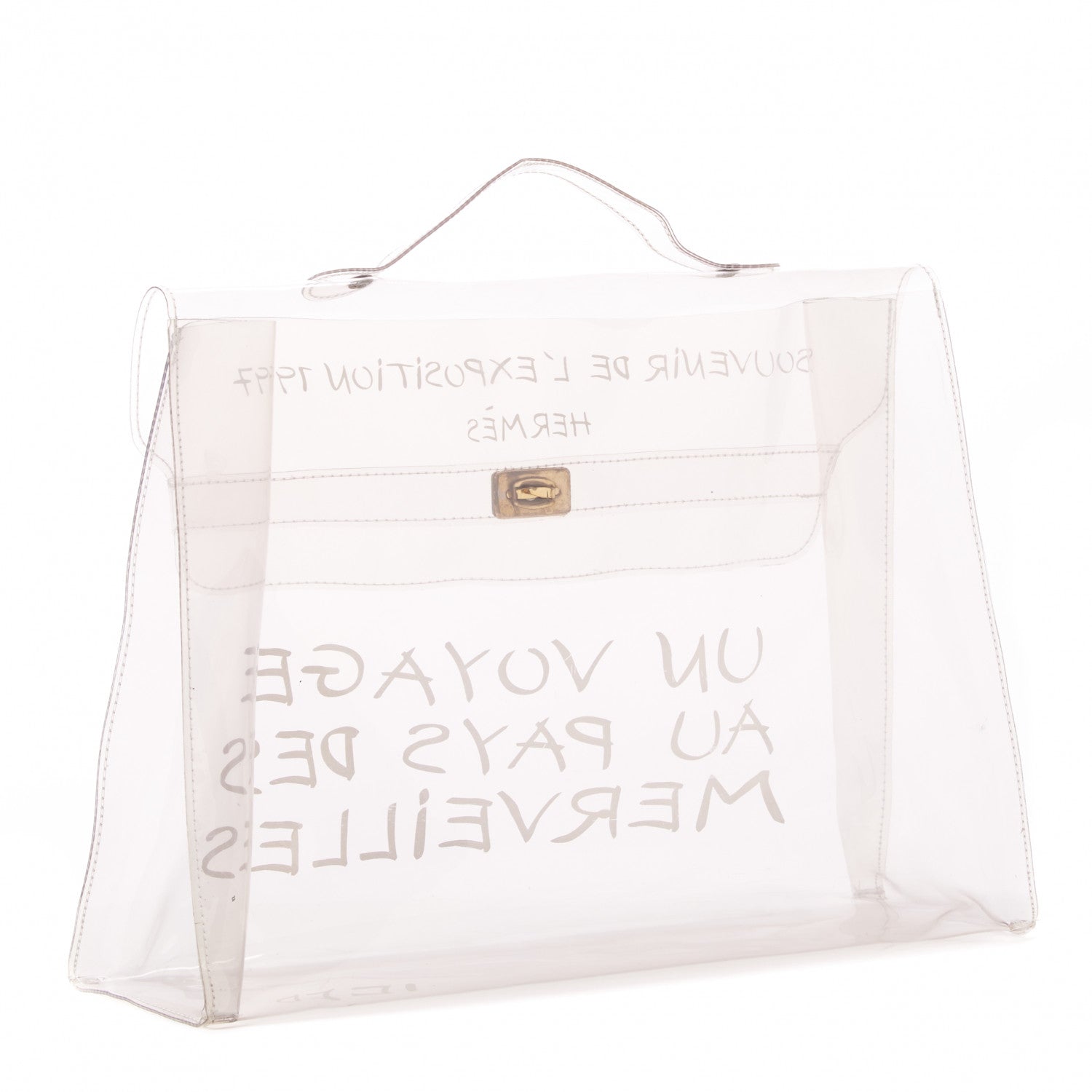 Hermes Vinyl Souvenir De L'Exposition Kelly Transparent 3 of 7