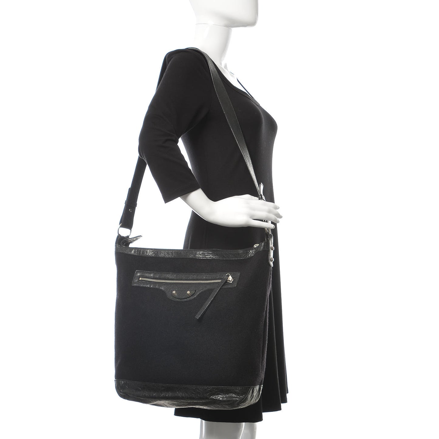 Agneau Wool Day Messenger Black