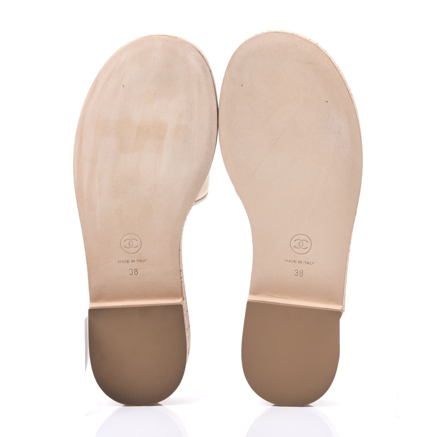 Chanel Lambskin CC Mules 38 Ivory Black 5 of 9