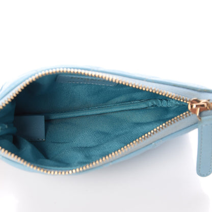 Chanel Lambskin Quilted Small Cosmetic Case Blue 5 of 7