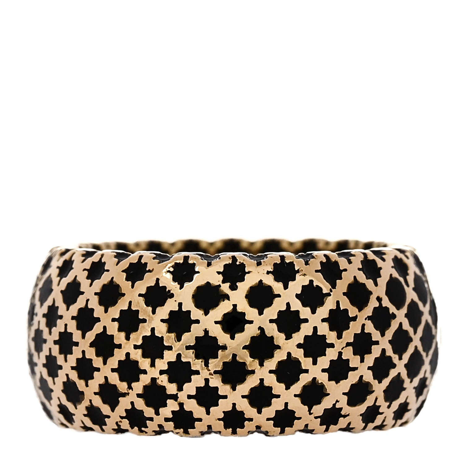 Gucci 18K Yellow Gold Enamel Diamantissima Ring 53 6.25 Black 3 of 6