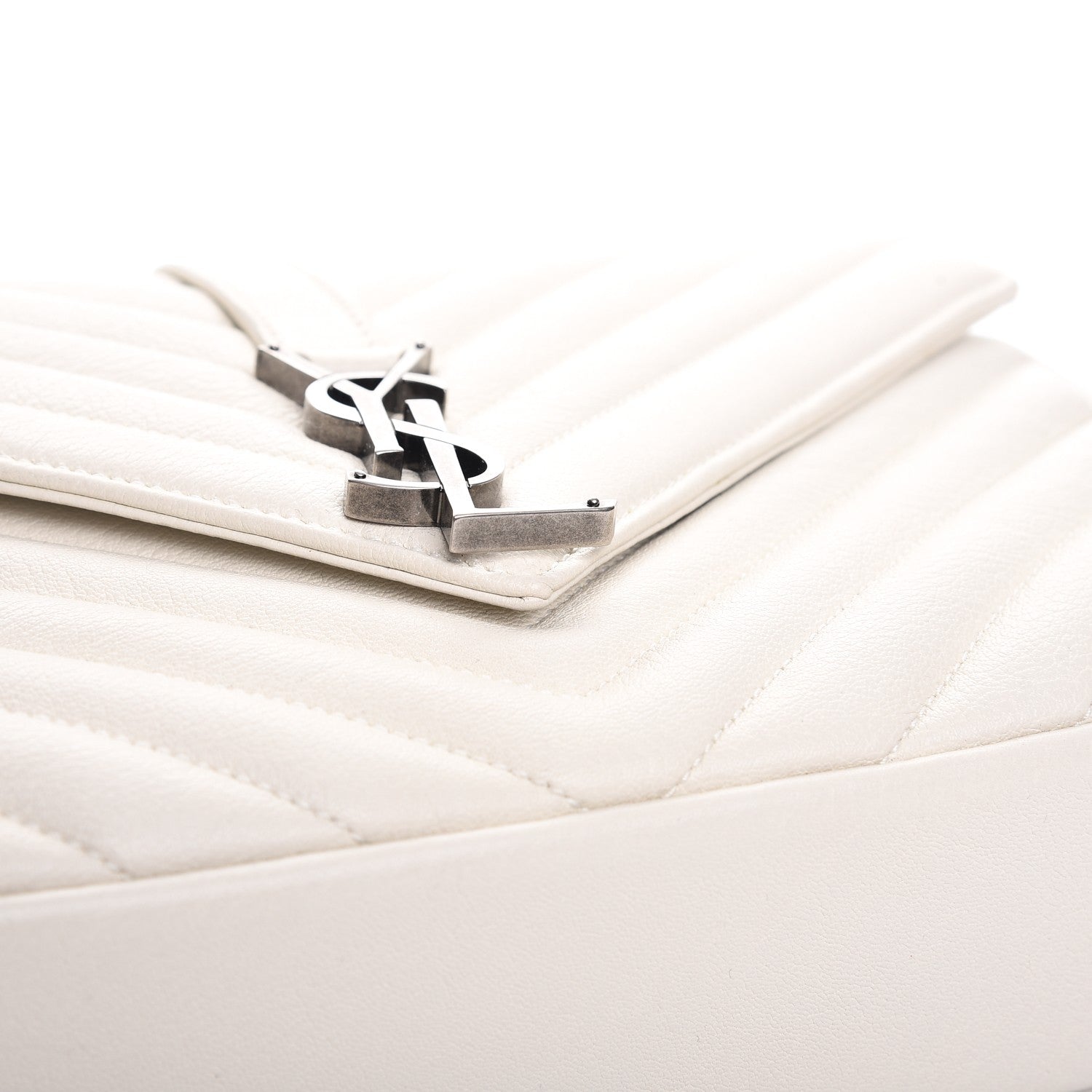 Saint Laurent Sheepskin Matelasse Monogram Medium College Bag Dove White 11 of 11