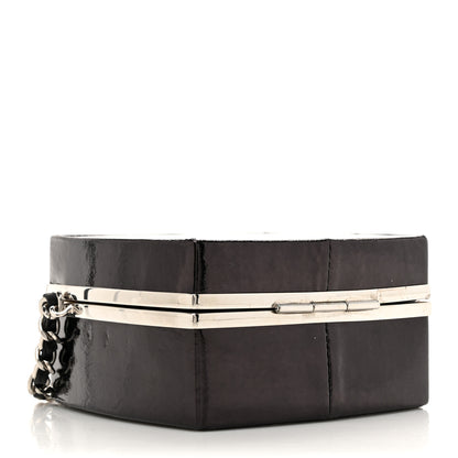 Chanel Patent Goatskin Make-Up Box Clutch With Chain  Black 4 of 16