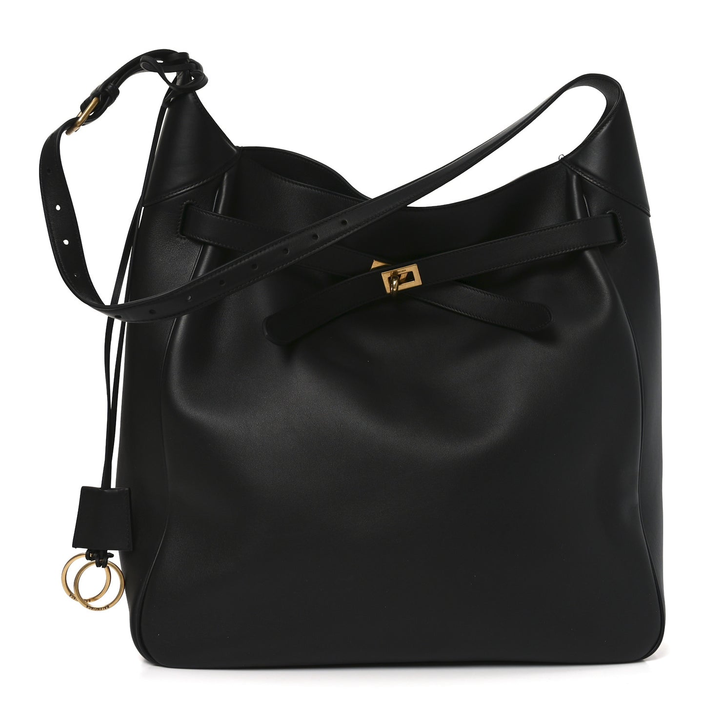 Smooth Calfskin Large Bel Air Hobo Black