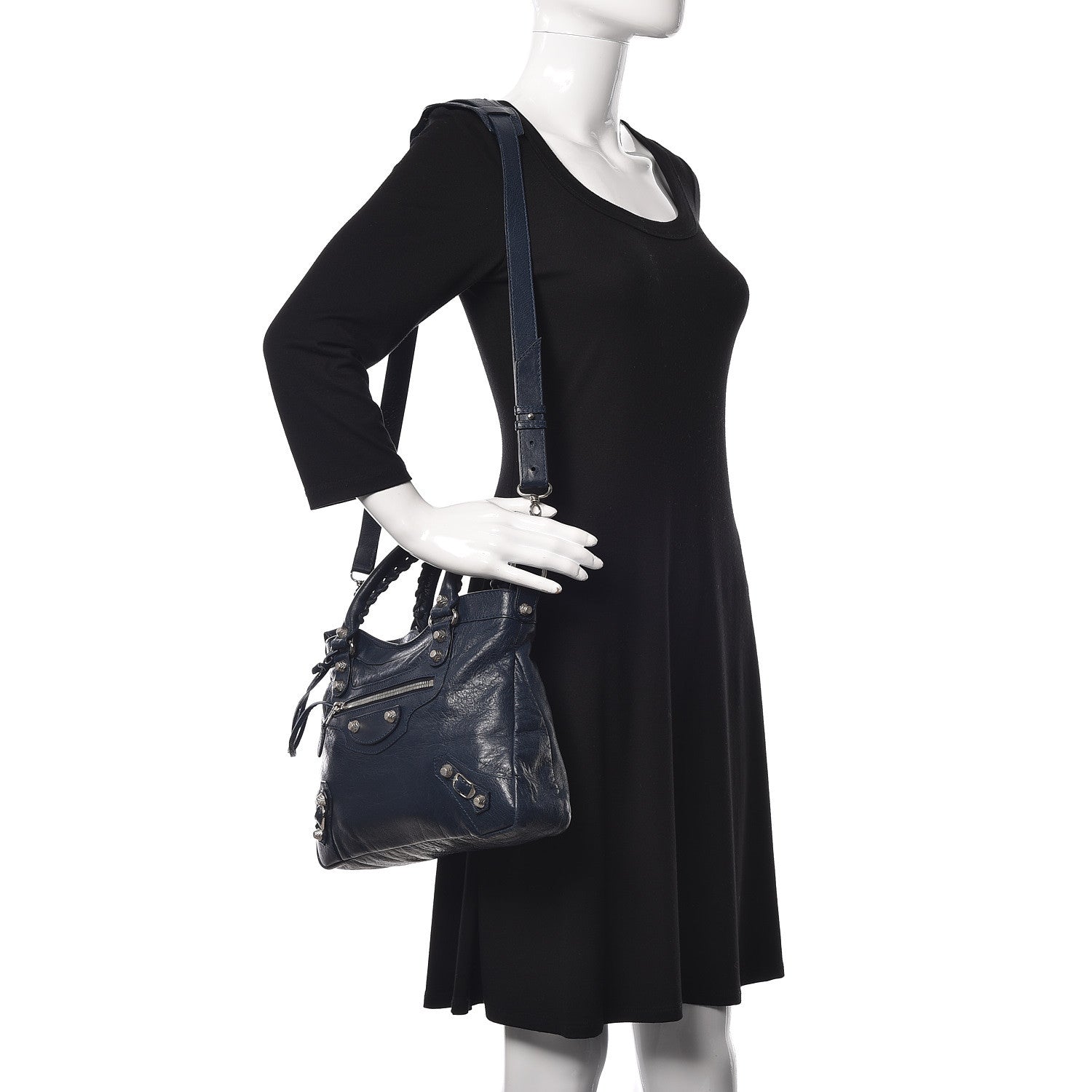 Balenciaga Agneau Giant 12 Silver Hardware Town Bleu Obscur 2 of 10
