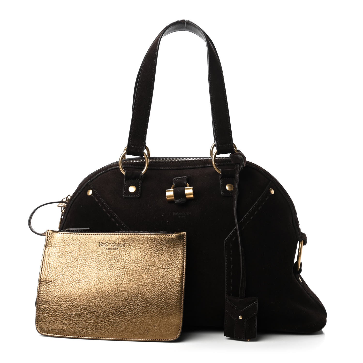 Saint Laurent Suede Large Muse Brown 1 of 9