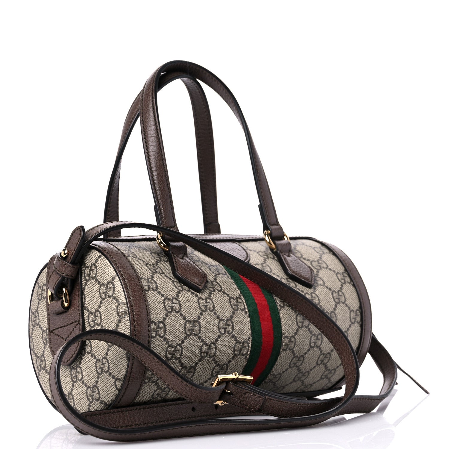 Gucci GG Supreme Monogram Web Small Ophidia Boston Bag Brown 3 of 11