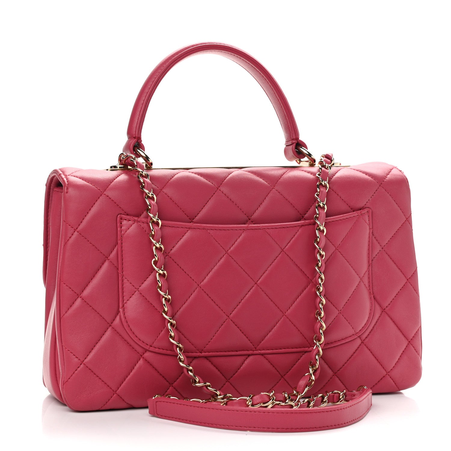 Chanel Lambskin Quilted Medium Trendy CC Flap Dual Handle Bag Dark Pink 2 of 9