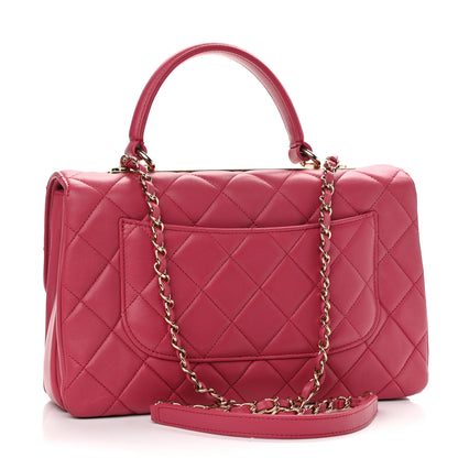 Chanel Lambskin Quilted Medium Trendy CC Flap Dual Handle Bag Dark Pink 2 of 9