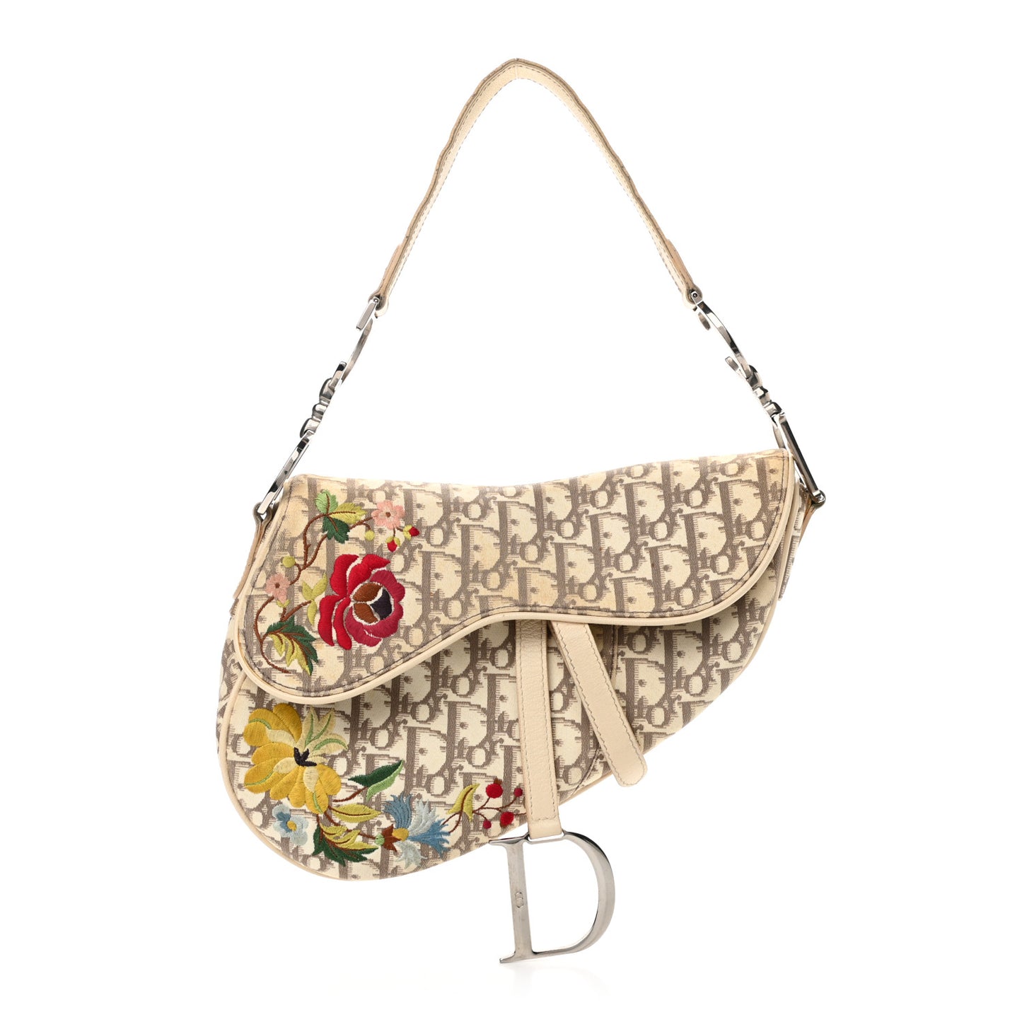 Monogram Vintage Flowers Saddle Bag Beige