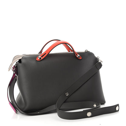 Fendi Vitello Dolce 4 Color Large By The Way Boston Bag Carbone Magenta Multicolor 2 of 10