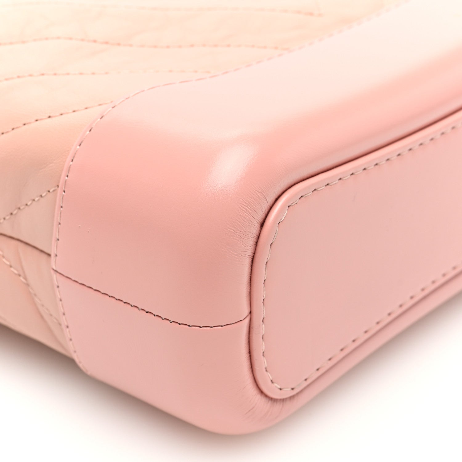 Chanel Aged Calfskin Chevron Quilted Small Gabrielle Hobo Pink 9 of 10