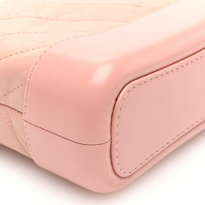 Chanel Aged Calfskin Chevron Quilted Small Gabrielle Hobo Pink 9 of 10