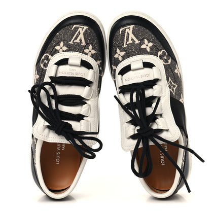 Louis Vuitton Denim Monogram Lous Sneakers 37 Gray 2 of 9