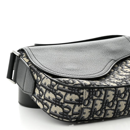 Christian Dior Grained Calfskin Oblique Saddle Messenger Black 9 of 10