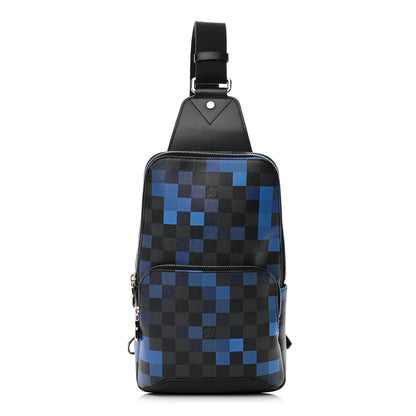 Louis Vuitton Damier Graphite Pixel Avenue Sling Backpack Blue 1 of 12