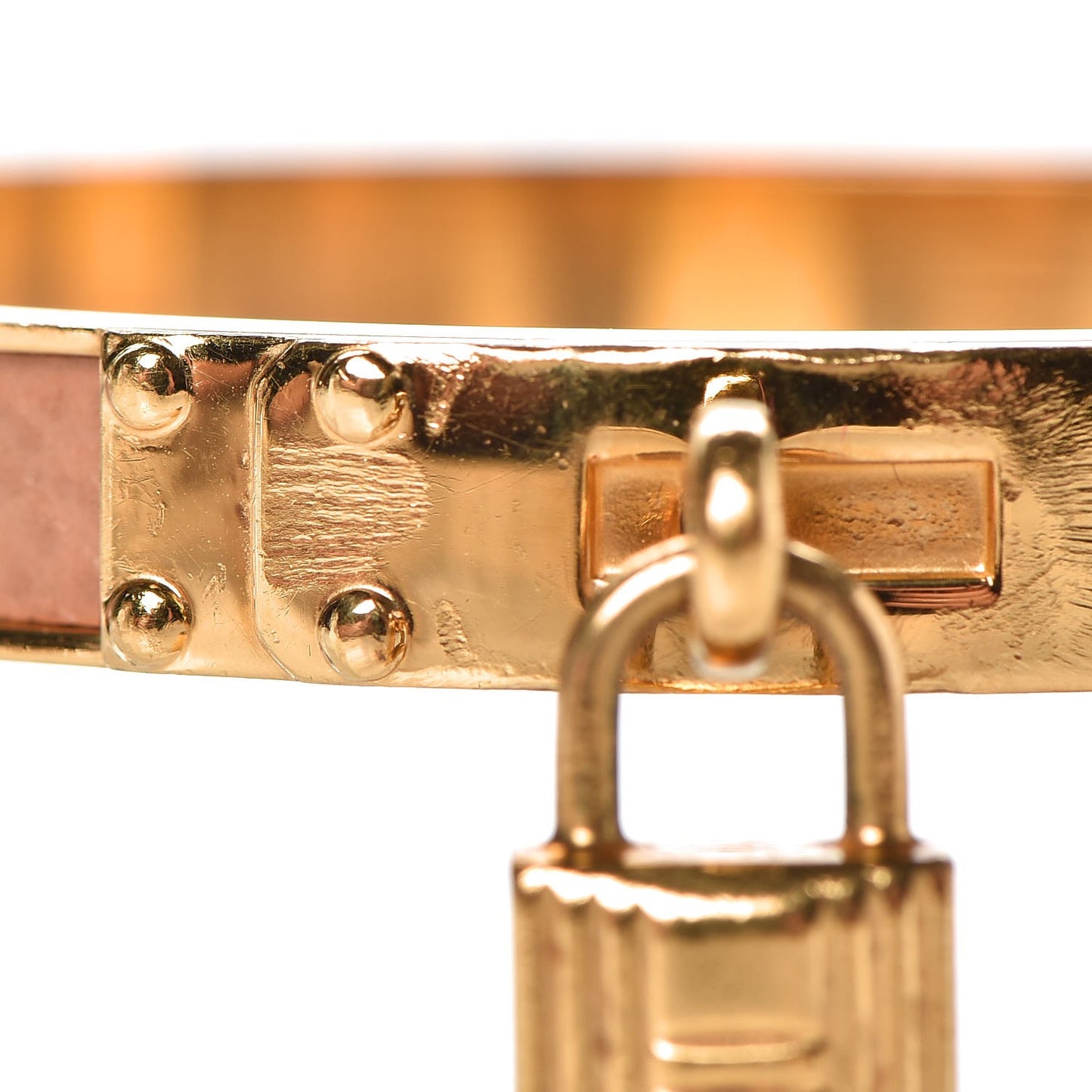 Courchevel Kelly Lock Cadena Bracelet Tabac Camel