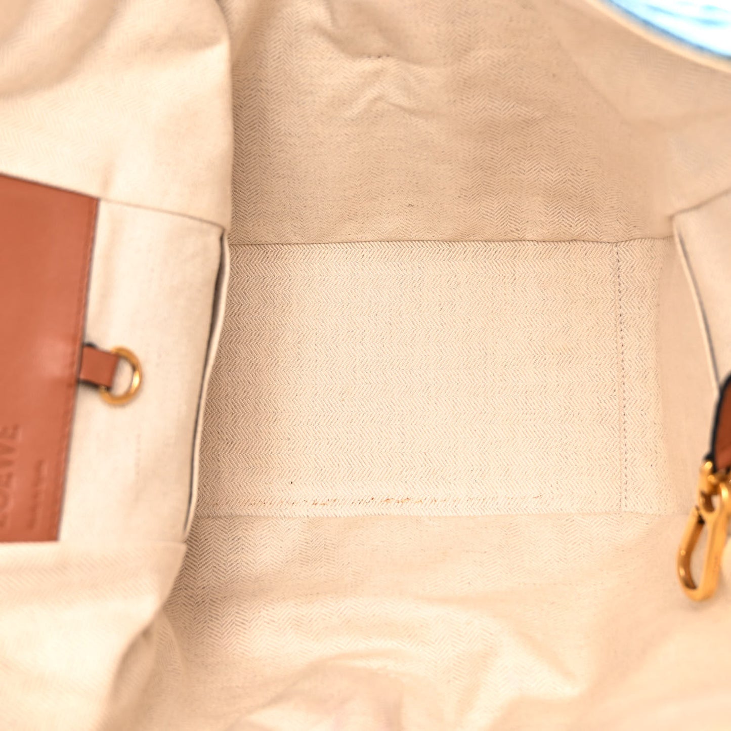 Calfskin Denim Small Hammock Shoulder Bag Blue Tan