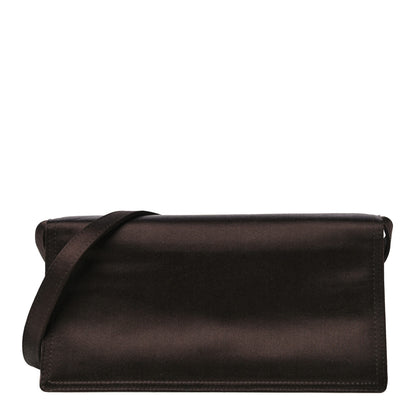 Prada Satin Flap Clutch Bag Brown 1 of 12