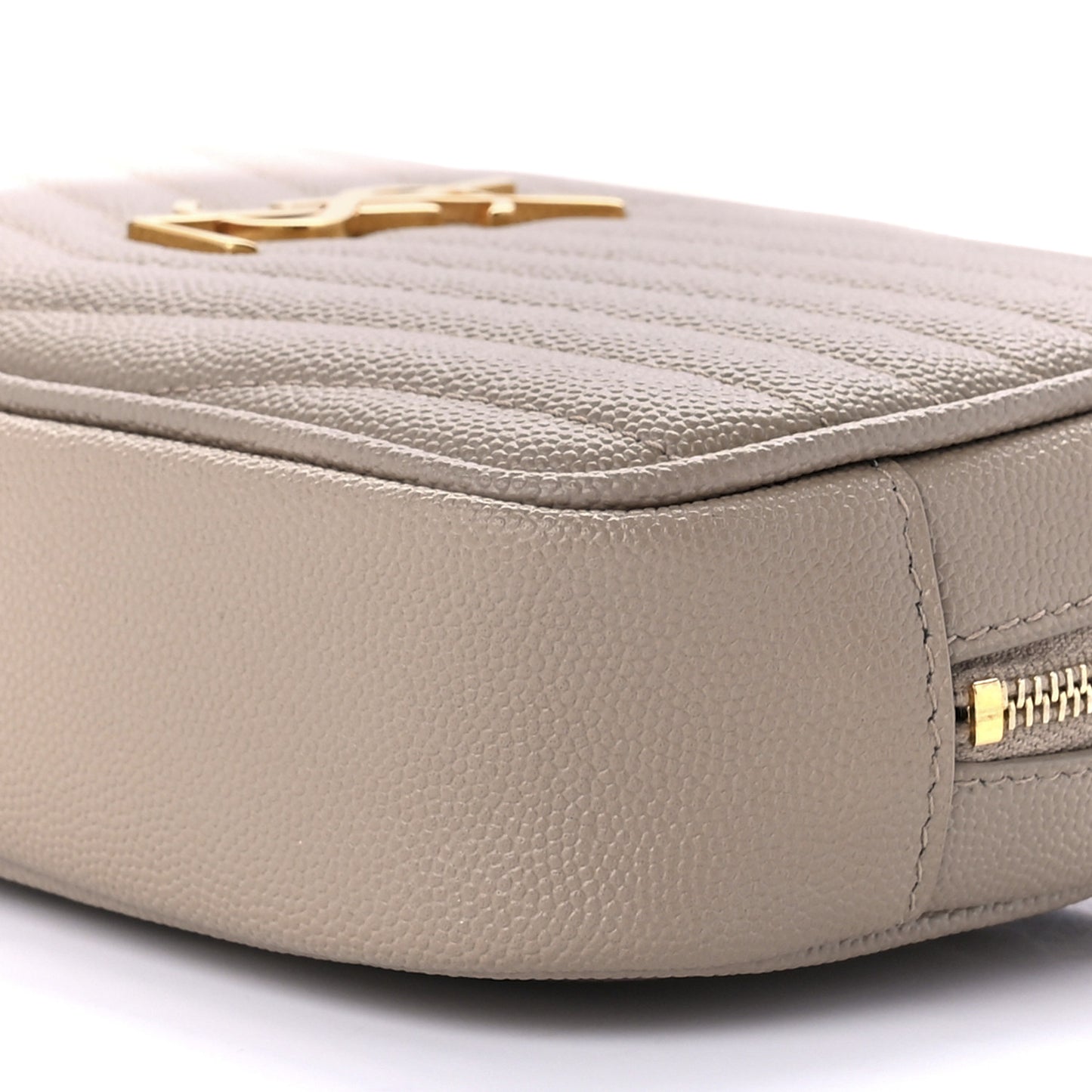 Grain De Poudre Matelasse Monogram Mini Lou Camera Bag Dark Beige