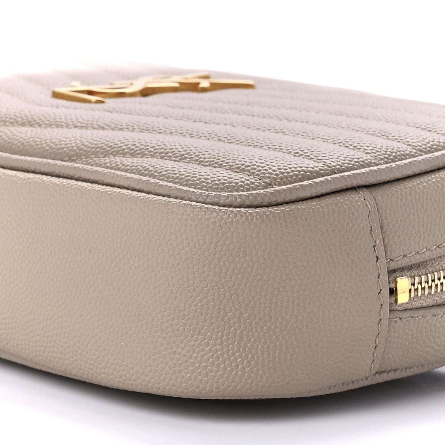Saint Laurent Grain De Poudre Matelasse Monogram Mini Lou Camera Bag Dark Beige 9 of 11