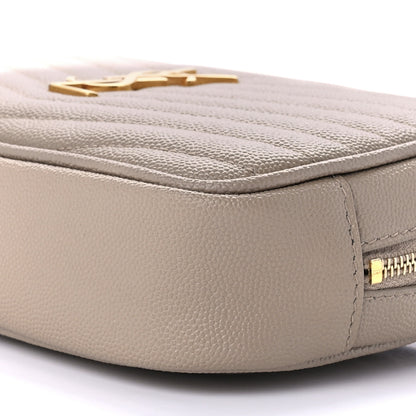 Saint Laurent Grain De Poudre Matelasse Monogram Mini Lou Camera Bag Dark Beige 9 of 11