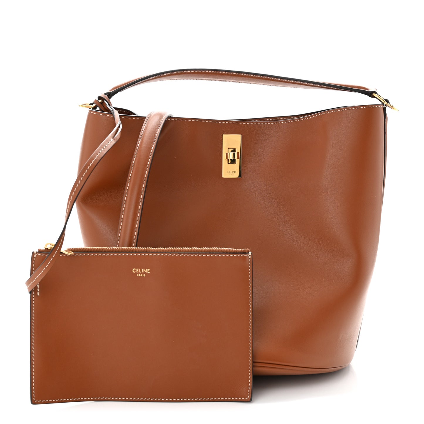 Smooth Calfskin Bucket 16 Bag Tan