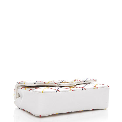 Chanel Calfskin Quilted Multicolor Stitch Key Holder Flap White 4 of 7