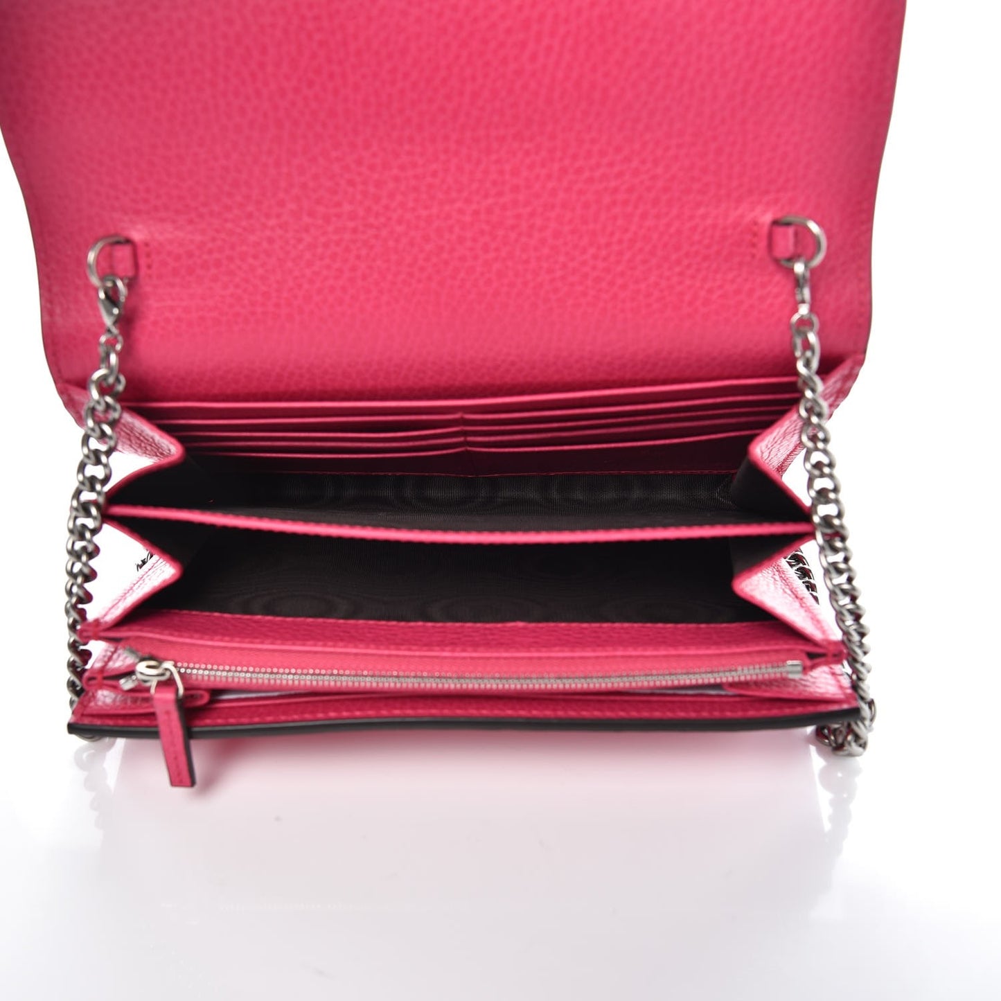 Dollar Calfskin Crystal Mini Dionysus Chain Wallet Box Pink