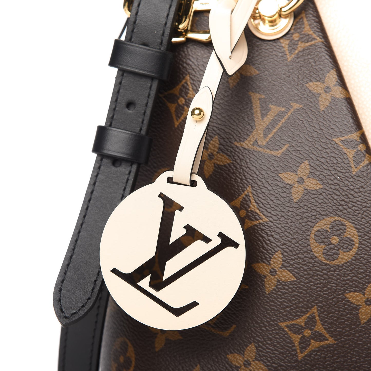 Monogram Braided V Tote MM Creme