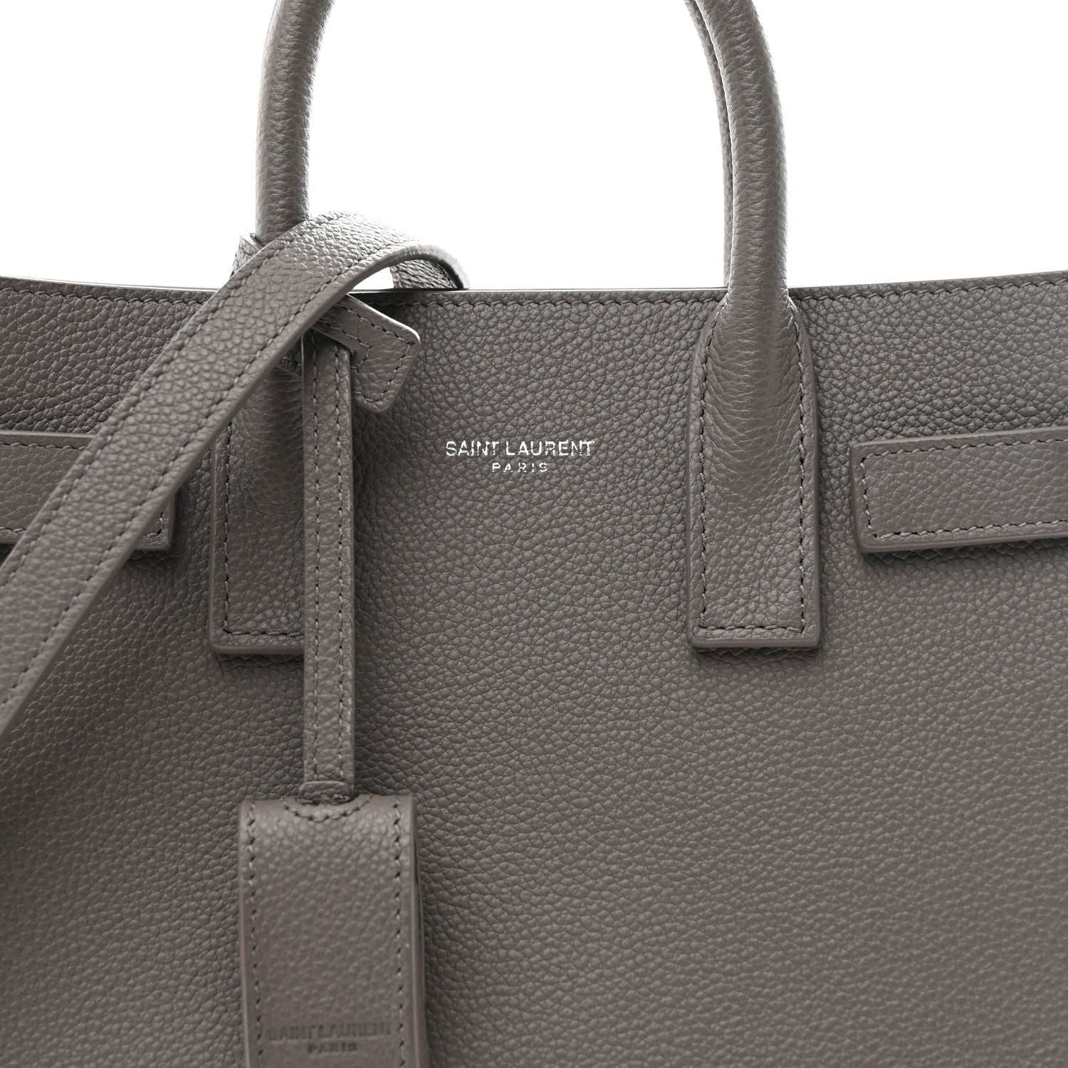 Saint Laurent Grained Calfskin Nano Sac De Jour Fog 8 of 10