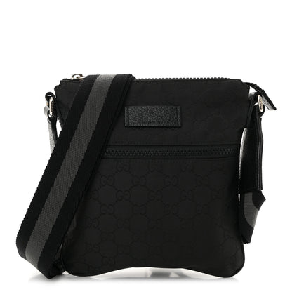 Gucci Nylon Monogram Mini Flat Messenger Bag Black 1 of 10