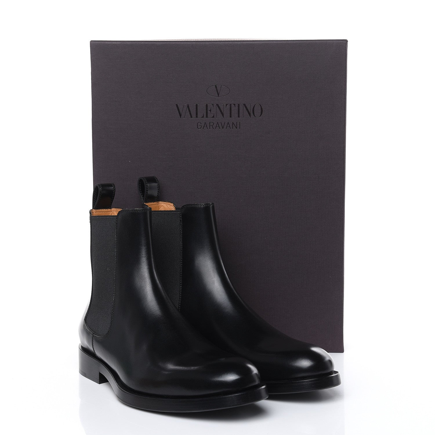 Valentino Garavani Glossy Calfskin Mens Beatle Chelsea Ankle Boots 40 Black 7 of 8