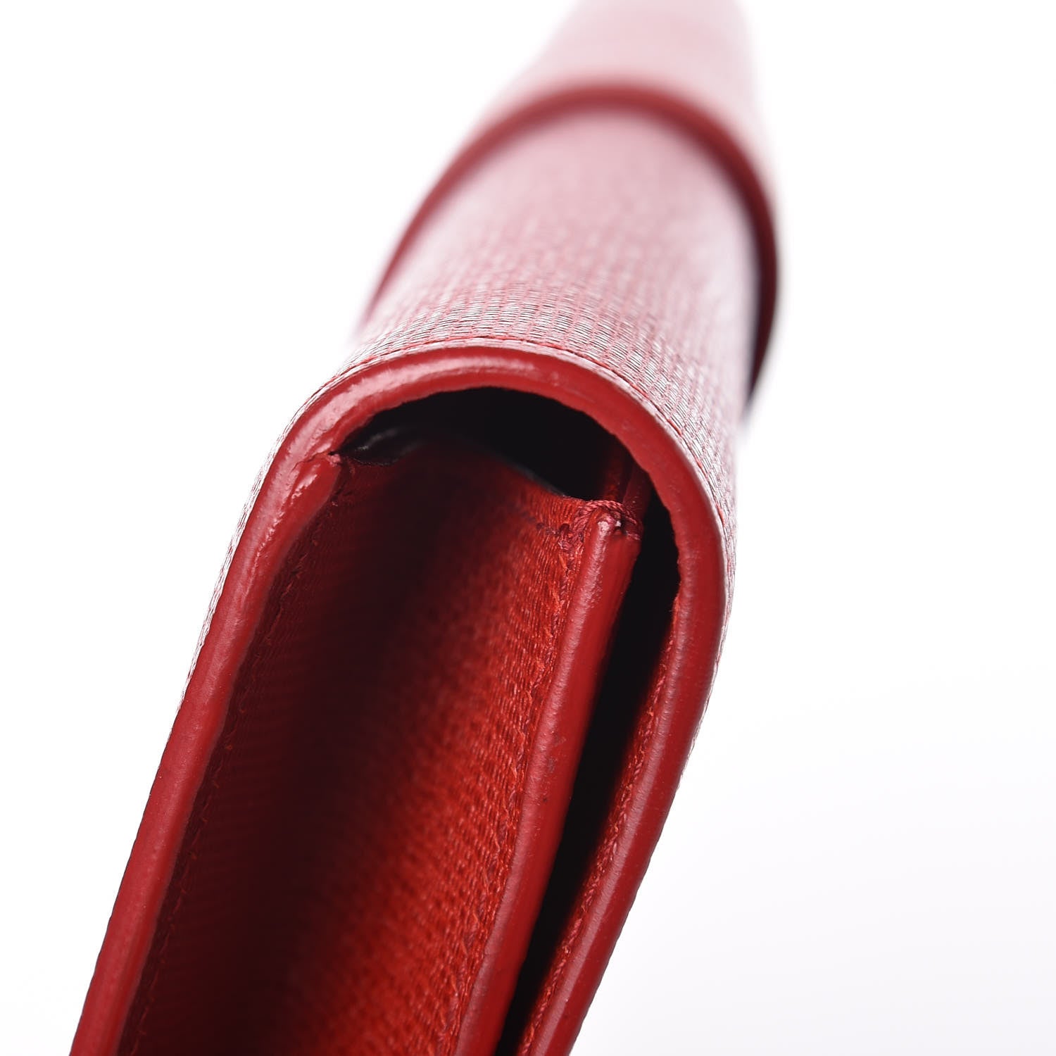 Saint Laurent Textured Calfskin Classic Y Ligne Clutch Red 15 of 19